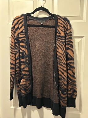 Banana Republic Tiger-Print Open Cardigan - Brown & Black